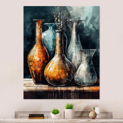 Vase en céramique orange et vert Soulful