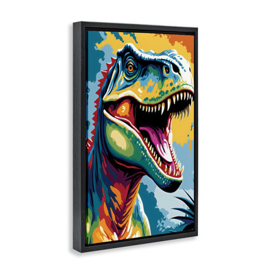 Cadre coloré coloré flottant T-Rex, design par Creative Studio