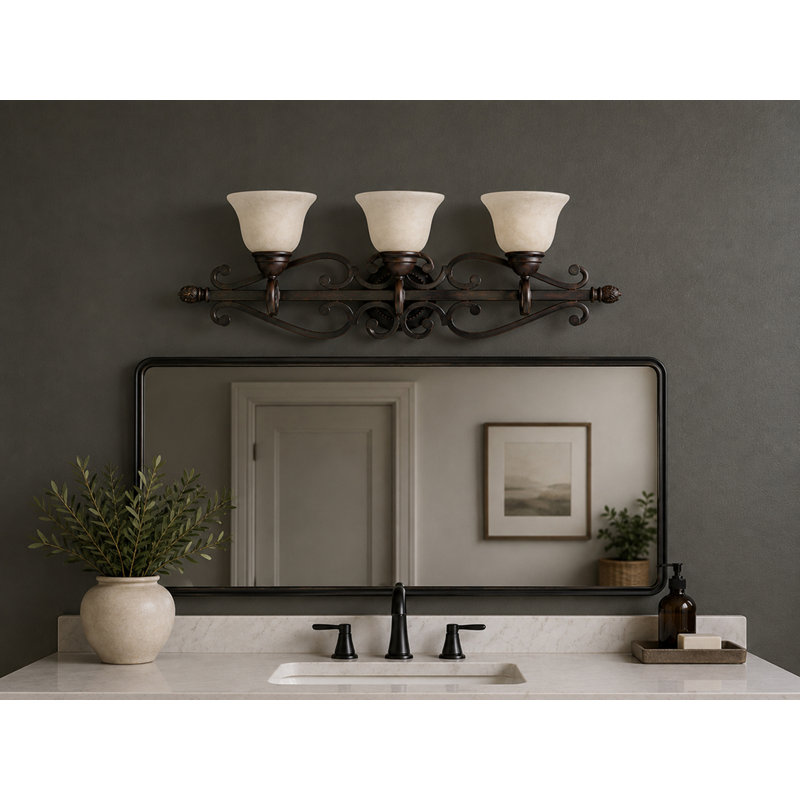 Éclairage pour meuble-lavabo à intensité variable Amelia, Bronze huilé