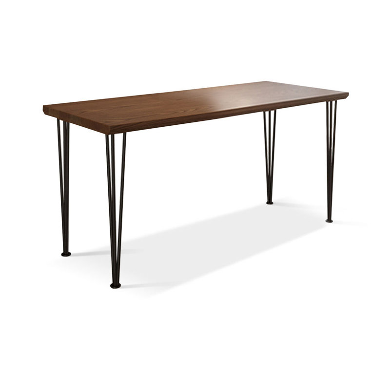 Bureaux rectangulaires bruns en bois massif, H 29,53 po x l 55,12 po x P 23,62 po 