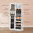 LED Mirror Jewelry Cabinet Standing, Lockable Jewelry Armoire with Full-Length Mirror and Adjustable LED Lights-540419012