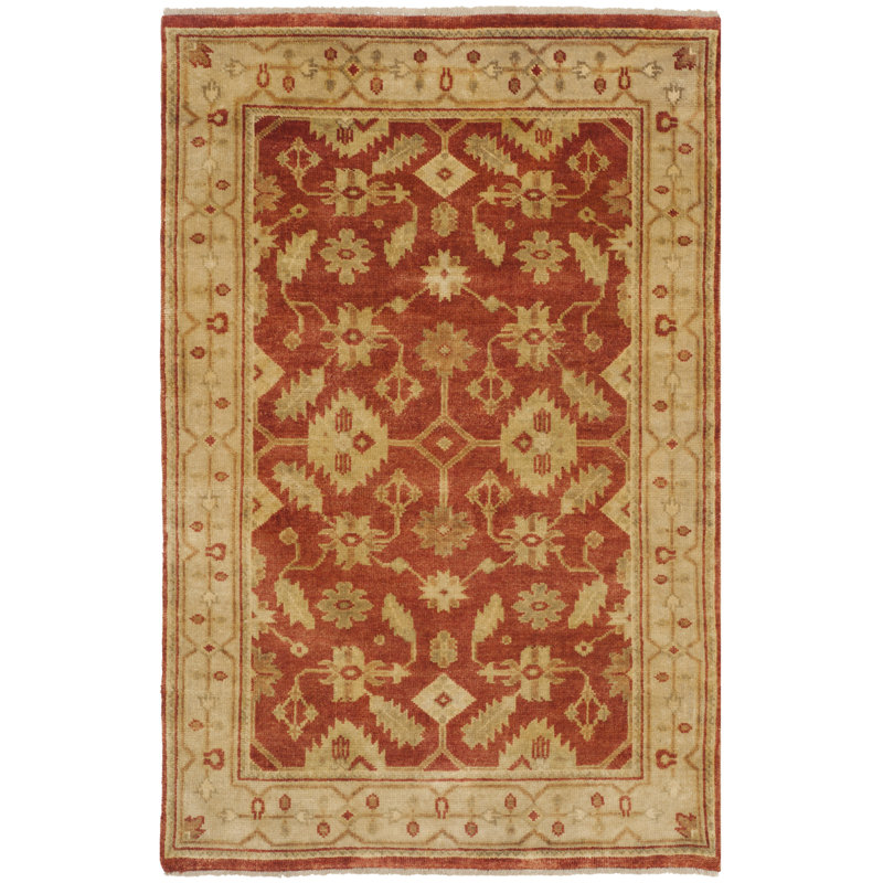 Tapis oriental en laine noué à la main Ajasia, Rectangle 6 pi x 9 pi