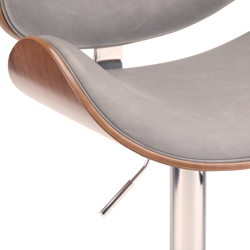 Tabouret de bar pivotant Bentwood , Gris, Brun