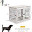 Table de bout petite cage pour chien, porte verrouillable, deux ouvertures, décoratif, blanc