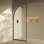 Demi 34 x 76 encadré fixe 3/8 po (10 mm) Porte de douche en verre trempé transparent avec cadre