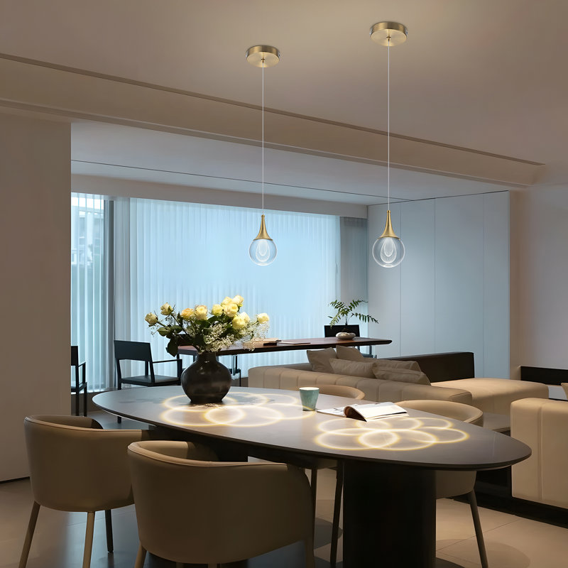 Luminaire suspendu 1 lumière DEL 4500K, Doré