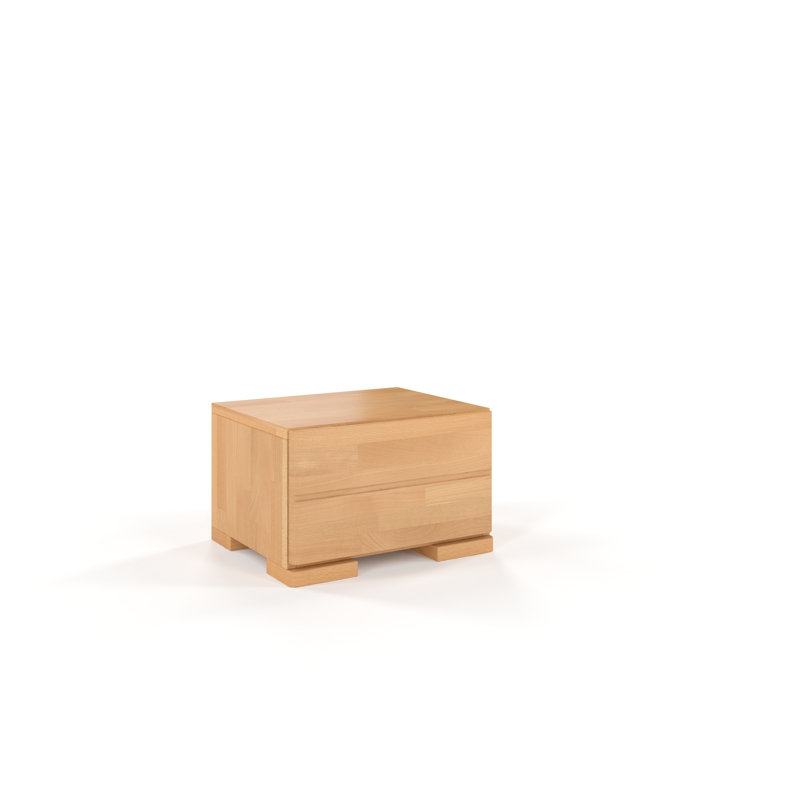 Marchell 40cm W Solid Wood Bedside Table, Natural