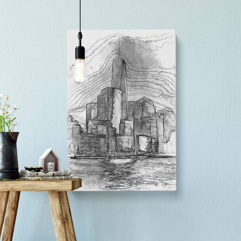 Freedom Tower in New York City in Abstract - Wrapped Canvas, 91cm H x 60cm W x 3cm D