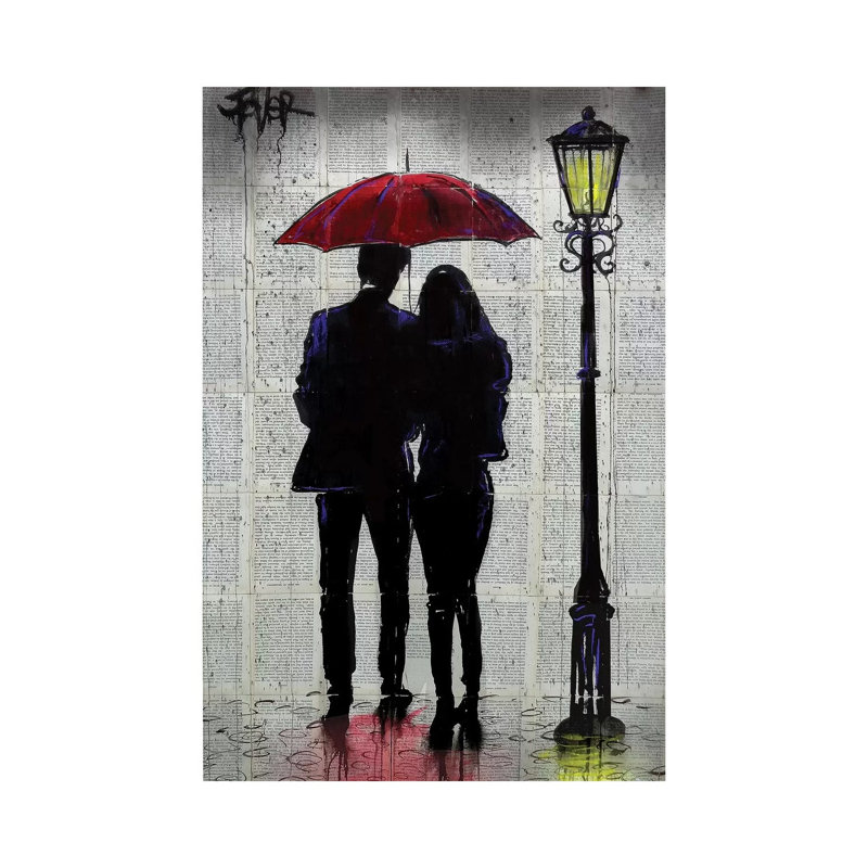 «Rain Rain Come Again» par Loui Jover - impression d'art graphique, Toile tendue, Pas de tapis, H 26 po x l 18 po x 1,5 po