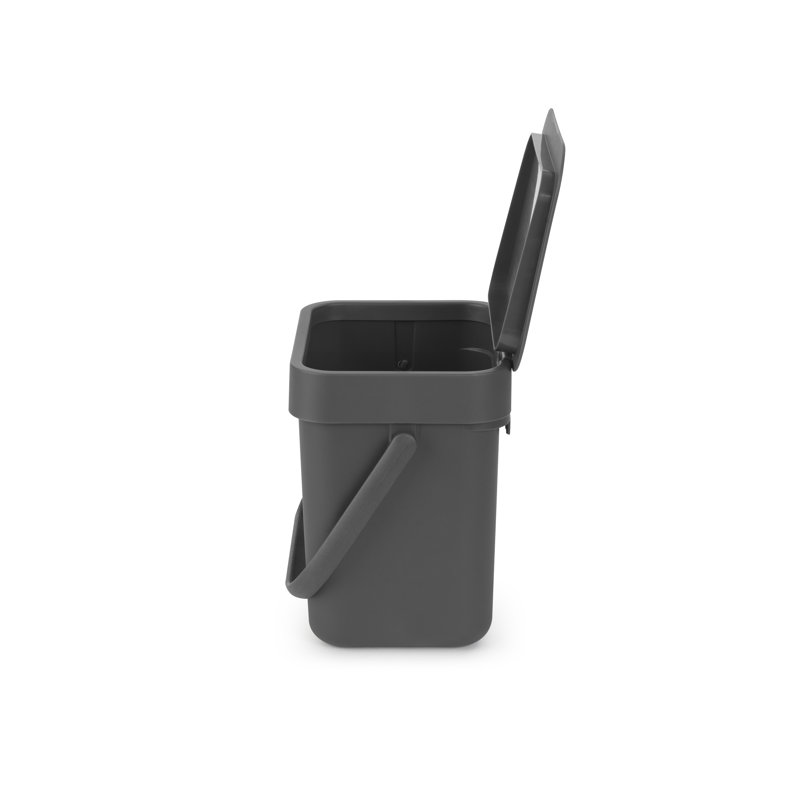 Composteur de cuisine intérieur en plastique résistant aux odeurs de 0,8 gallon Sort & Go, Gris
