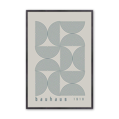 Storm Blue Bauhaus Composition Poster I Print in a Frame