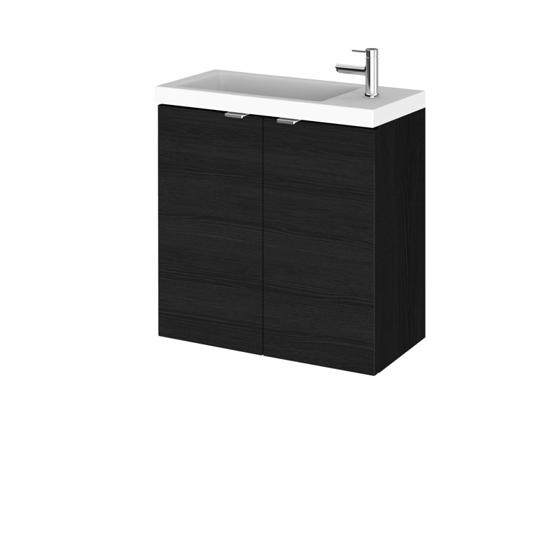 Fusion 505mm Single Bathroom Vanity with Integrated Polyglomerate Basin, Charcoal Black