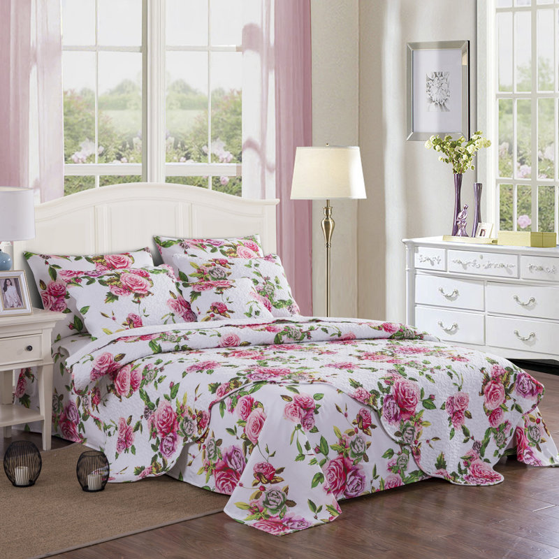 DaDa Microfiber Floral Flat Sheet, Twin Flat Sheet