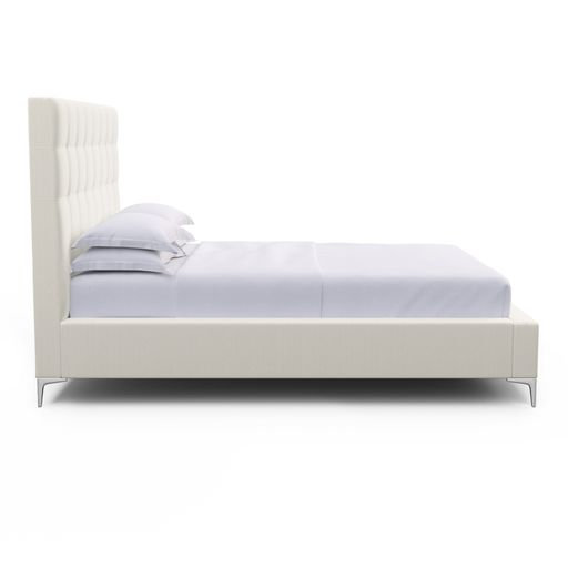 Bryant Upholstered Bed, Box Weave Linen Alabaster, Twin, Ebony