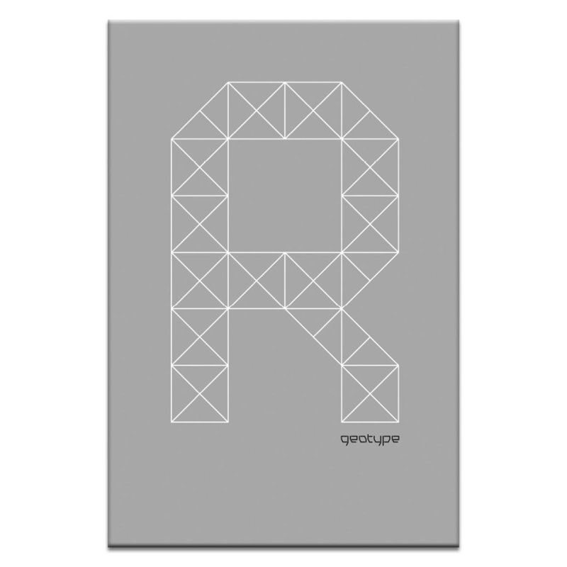 Geotype R by Steve Leadbeater - Wrapped Canvas Print