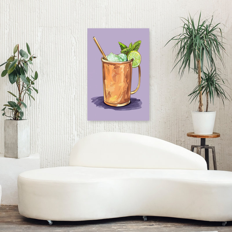 Art mural rétro rafraîchissant, plante côtière rétro, H 36 po x l 24 po