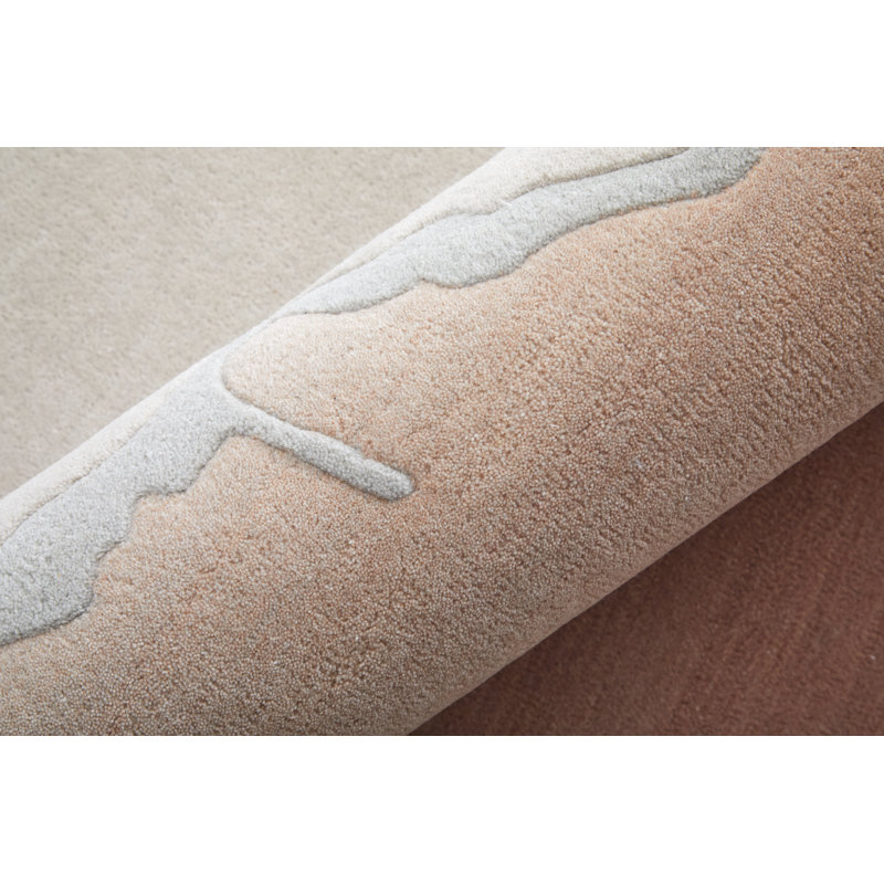Katya Hand Knotted Wool Ombre Area Rug in Pink, Rectangle 8' x 10'
