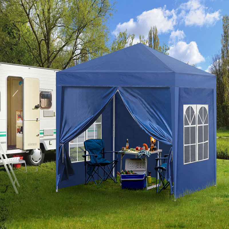 Amoi 2m x 2m Steel Pop-Up Gazebo, Blue