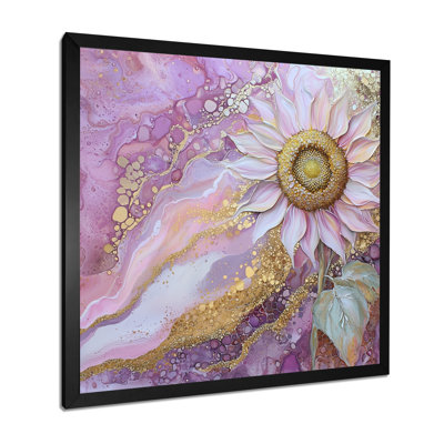 Shimmering Embrace Of A Sunflower On Crystal II - Sunflower Canvas Print