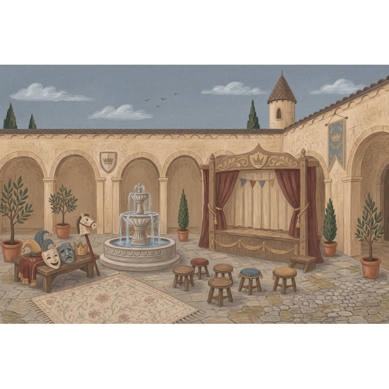 Décoration murale amovible de fontaine en pierre Castle, 120 po x 96 po, Non tissé