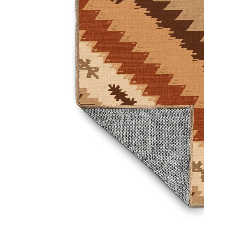 Tapis oriental traditionnel Pauleta lavable à la machine en brun - reliure brun clair, 8 x 10