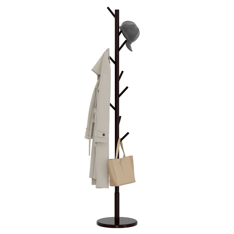 Portemanteau autoportant en bois, 9 crochets, portemanteau robuste, peu encombrant