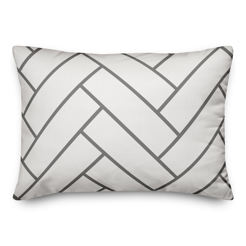 Abstract Outdoor Throw Pillow, Gray