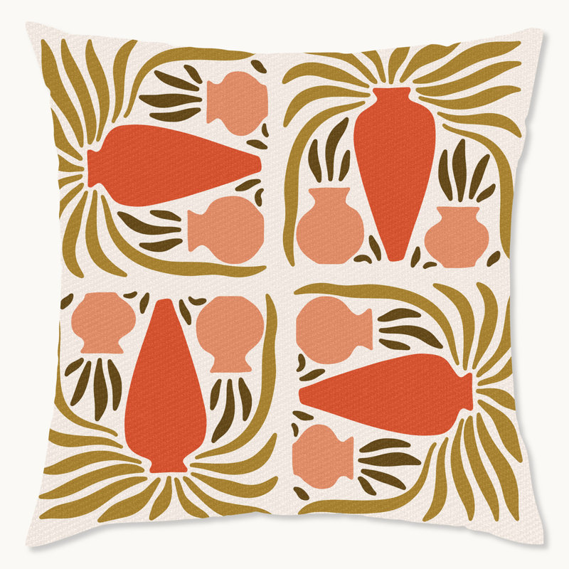 Wynwood Studio Retro Pottery Indoor Decorative Throw Pillow, 18" x 18", Four Times Jugs