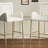 28.75 Inch Counter Height Bar Stools Set Of 2, Velvet Upholstered With Golden Legs And Footrests For Comfort And Style, Bar Stool-1476808629