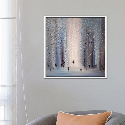 Lovers In The Rain by Ekaterina Ermilkina - Wrapped Canvas Painting