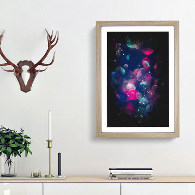 Many Jellyfish Paint Splash - Framed Print
