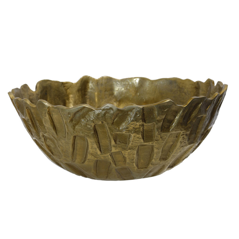 Bol décoratif rond en terre de Kinsler - laiton antique