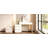 Luxury 2-In-1 Vanity Table With Leather Finish, 3-Color Led Lighted Mirror, Modern Makeup Vanity Desk With Nightstand Design, Dressing Table With 5 Storage Drawers, Beige