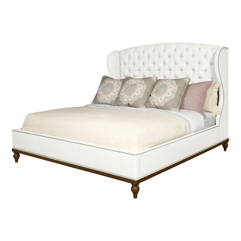 Emma Queen Upholstered Panel Bed, Navajo, Yes, Kempsey Sheepskin