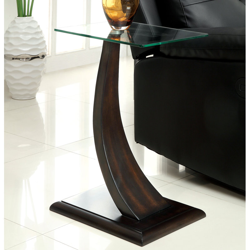 Glass Top C Table End Table