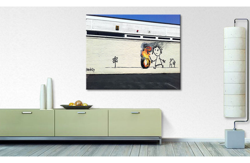 Banksy - Print on Canvas, 80cm L x 100cm W