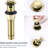 Brushed Gold Bathroom Faucet With 360 Degree Rotation Spout, 2, Pop-Up Drain & Supply Hoses For 4 Inch Rv Sink Vanity-121639276