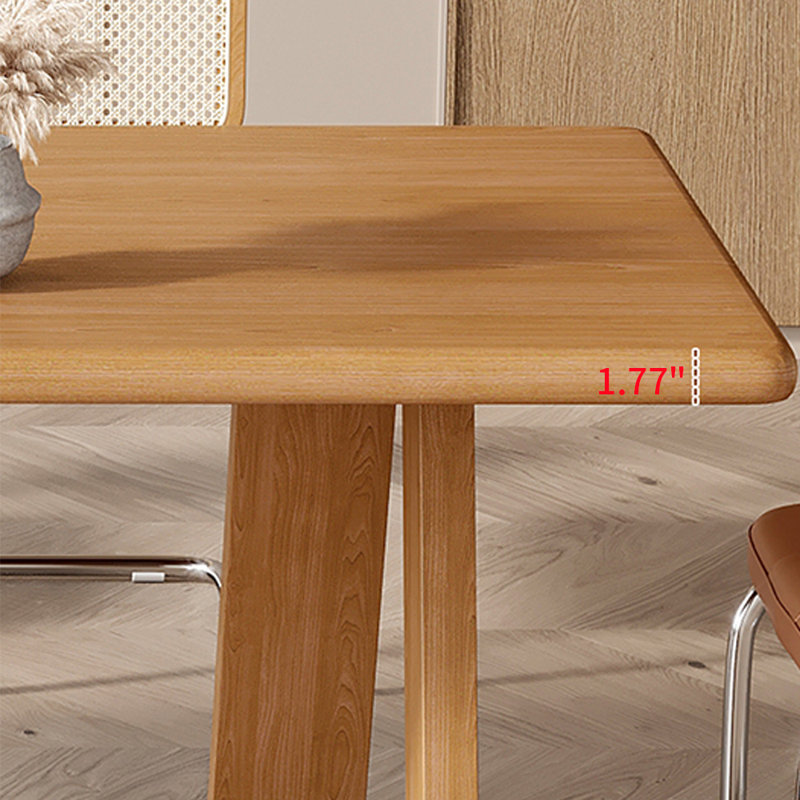 Japanese style solid wood dining table set, 29.50"H x 86.60"L x 35.40"W