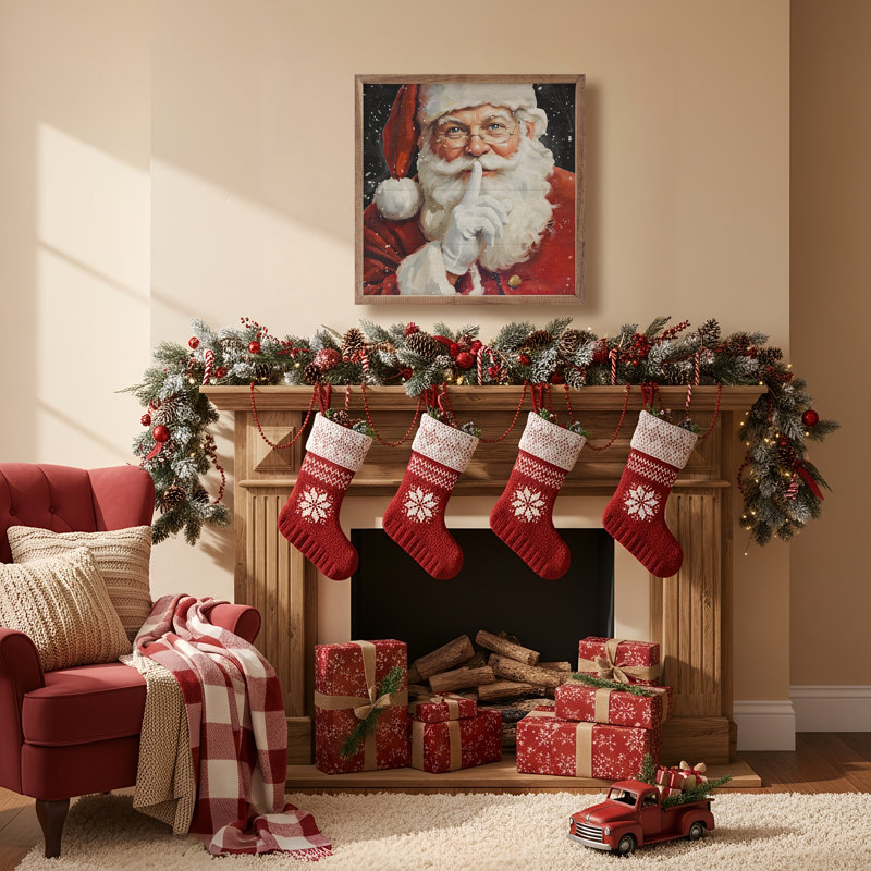 Shh Santa Claus BG, H 4 po x l 4 po