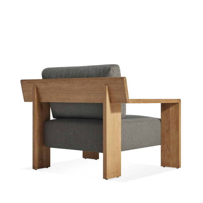 Ridge Outdoor Teak Lounge Chair, Toohey Charcoal