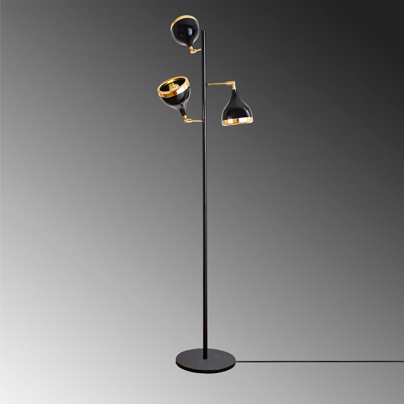 Albie 163cm Black/Gold Tree Floor Lamp, Black/Gold