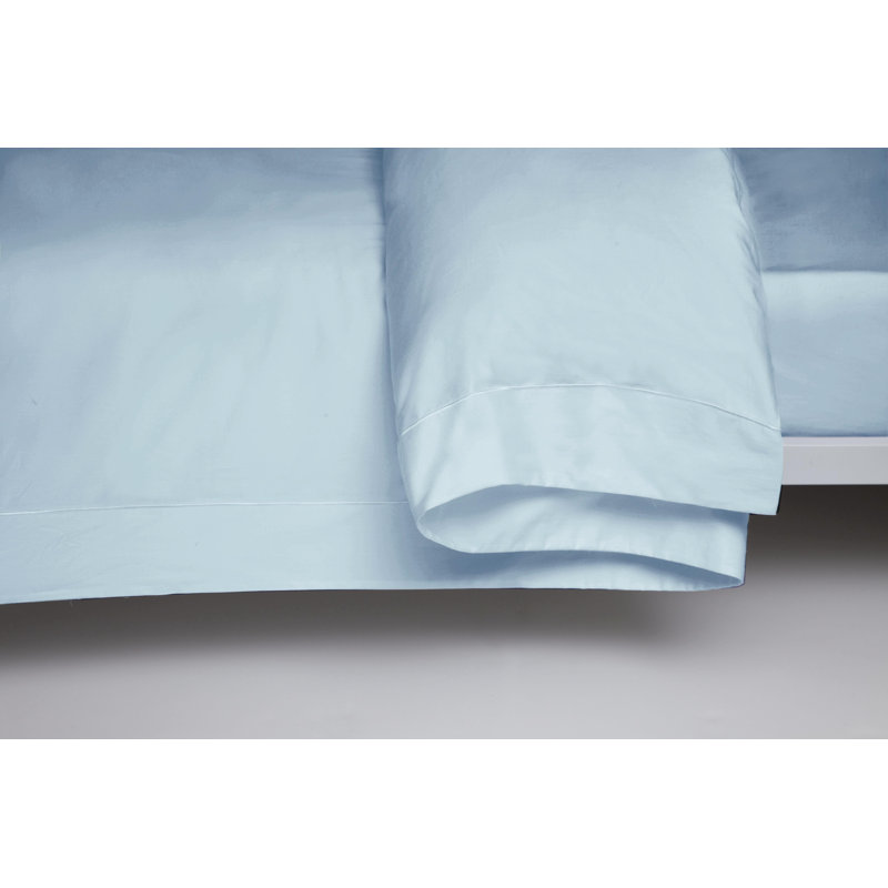 Cotton Solid Colour Duvet Cover Set with Pillowcases, Double Duvet Cover + 2 Standard Pillowcases, Duck Egg