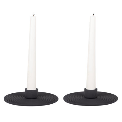 Black Ceramic Candle Holder 2-Pack