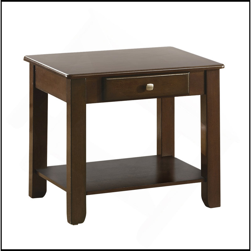 Table de bout contemporaine avec tiroir et tablette 1 pièce