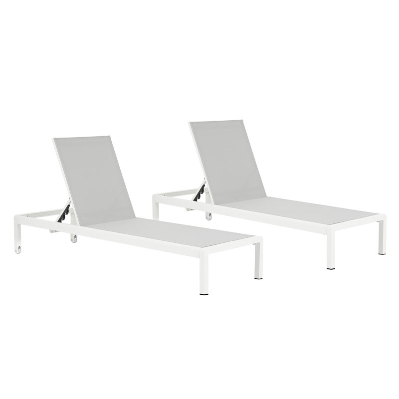 Chaise longue d'extérieur - aluminium, 4 inclinables, capacité de 400 lb pour la piscine de patio de 2 en aluminium, capacité, plage réglable