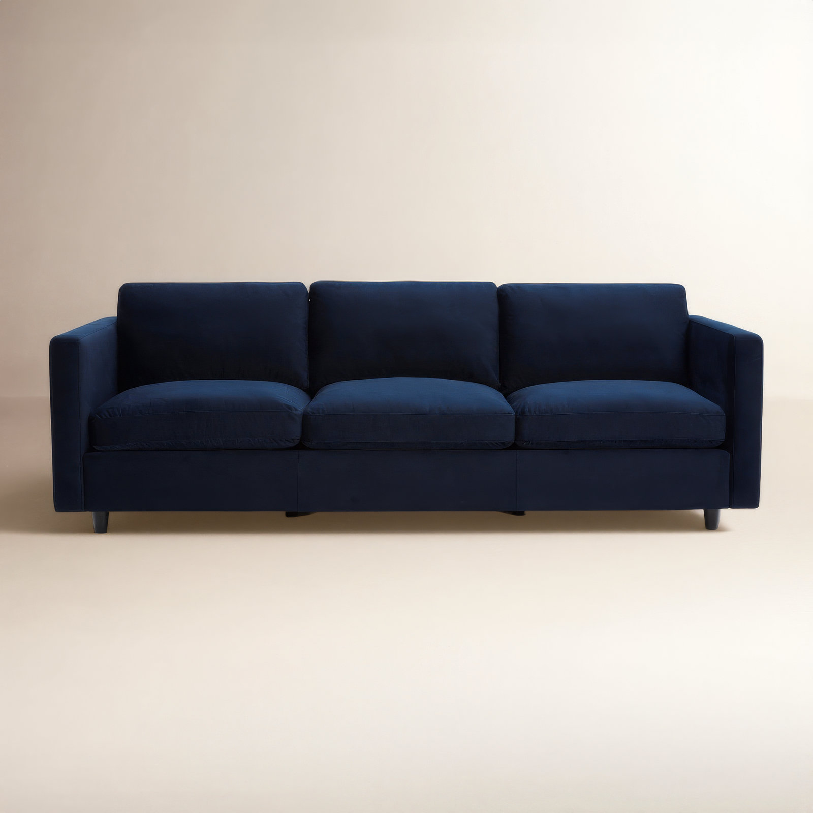 Fleetwood 99'' Upholstered Sofa, Navy Blue Tweed Velvet