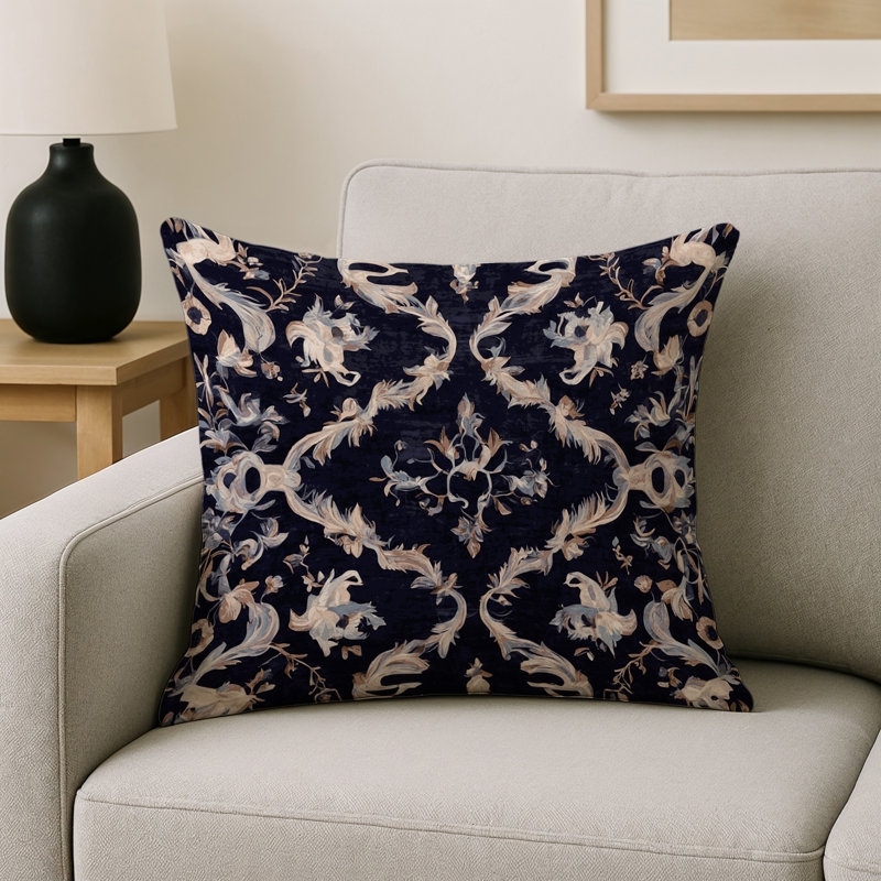 Coussin décoratif intérieur et extérieur Modern, Carré 18 po, Mauve / géométrique 2