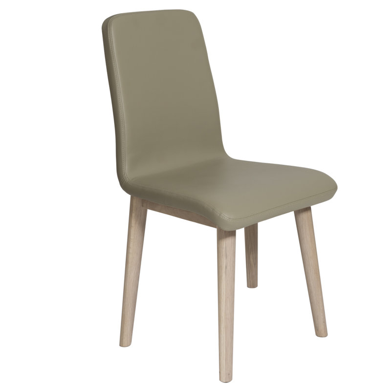 Huntsville 47cm H Fabric Upholstered Side Chair, Sage Green, Light Oak