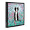 Cadre noir chat noir avec marguerites fantaisistes, design par Clare Tupper