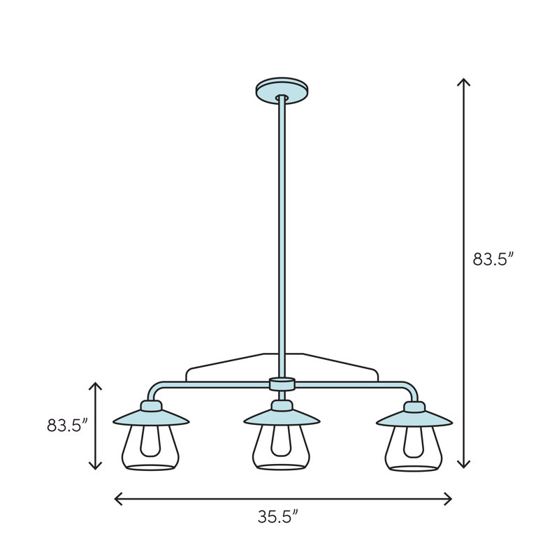 Caleigh 4 - Light Warm Mahogany Kitchen Island Pendant